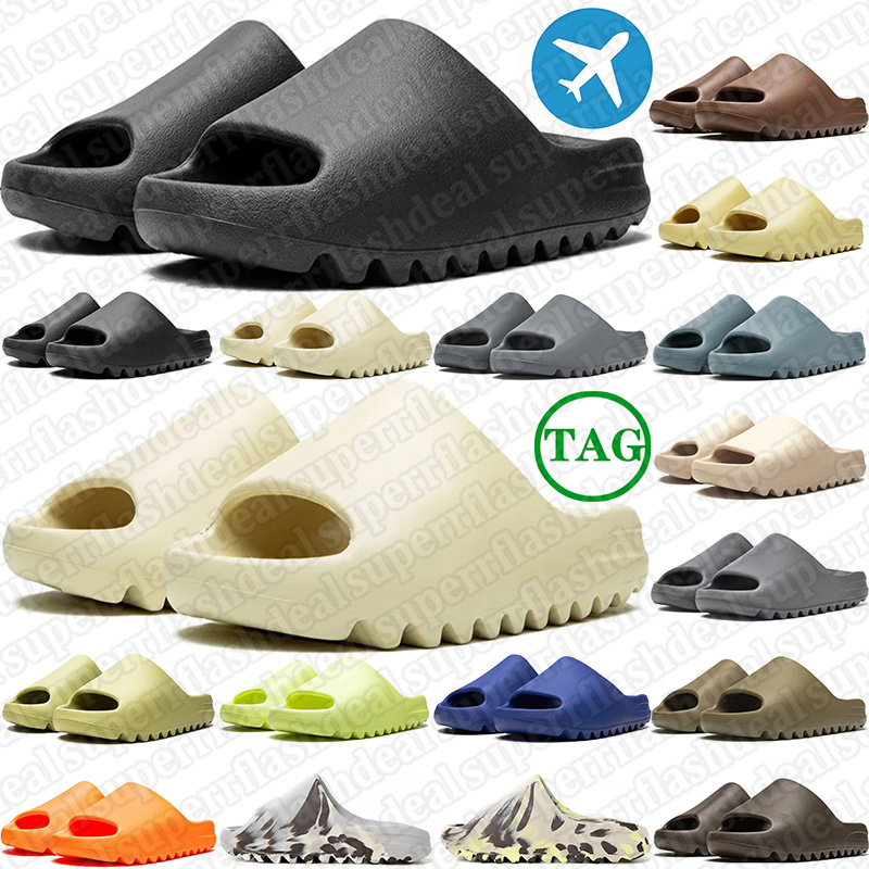 Free Shipping With Box slippers sandals sliders for men women dark grey sandal slide mens womens slides slipper trainers flip flops sandles size 5-14