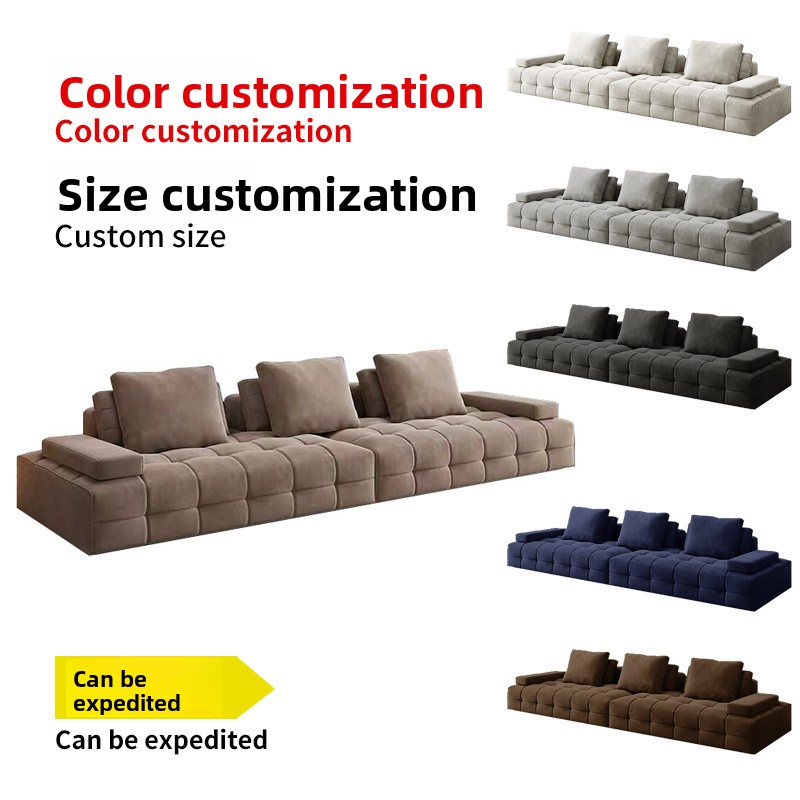 Full Compression Foldable Sofa Bed, Customizable Color & Size Tofu Block Sofa, Space-Saving Fabric Couch with Cushions