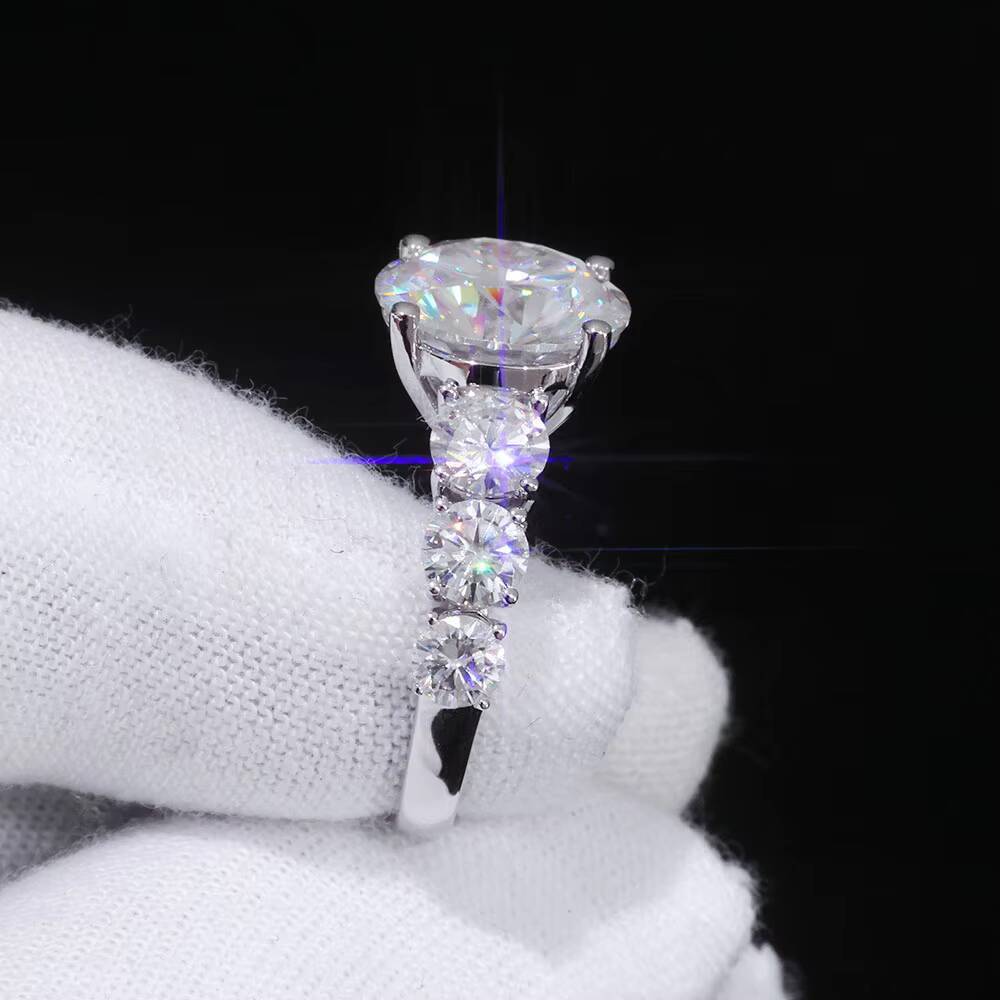 NUOYA Luxury 5 Ct D Color Moissanite Ring for Women 925 Silver Iced Out Lab Diamond Ring Custom Hip Hop Fine Jewelry