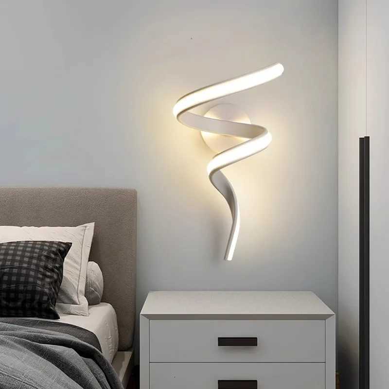 LED Wall Lamp Nordic Spiral Sconce Light For Stairs Bedroom Bedside Study Hallway Background Indoor Decor Wall Lighting Fixtures M251118