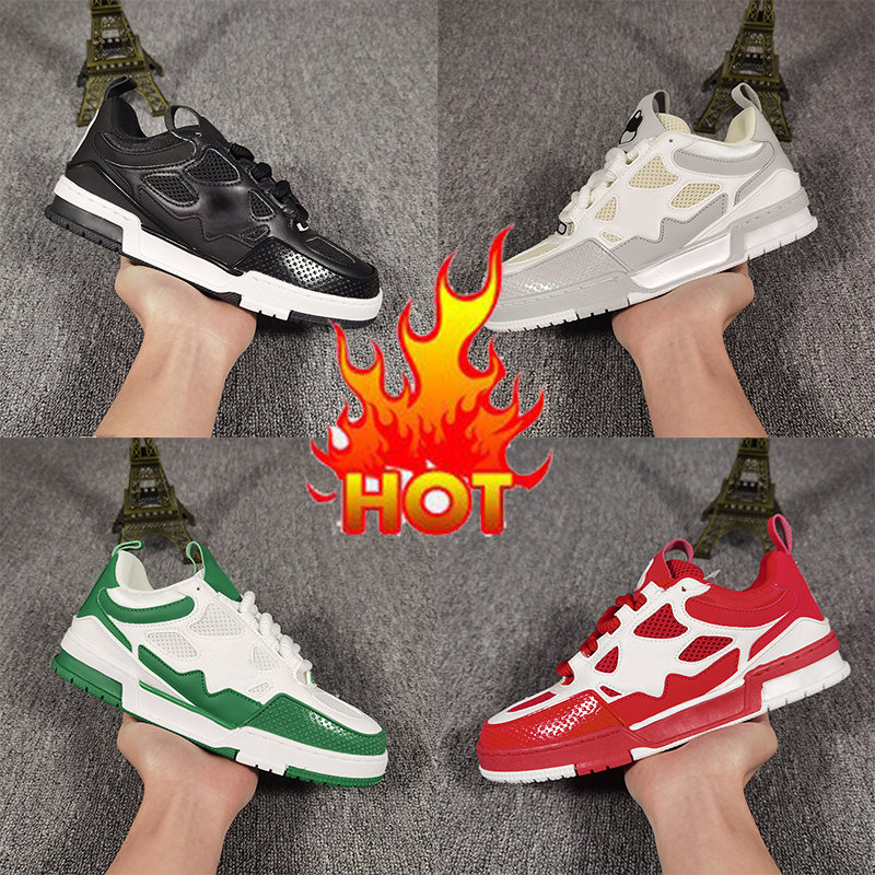 Luxurys mens casual shoes Men designer sneakers Skate Sneaker Marine White black Grey Green red pink low platform womens trainers navy purple snake sk