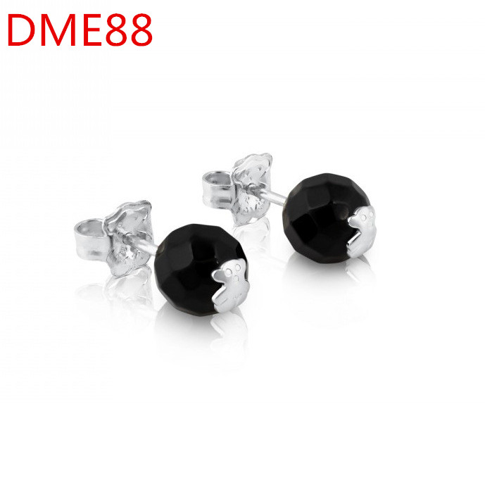 Hot Fashion Women Men Bear Silver Rose Gold Stainless Steel Moon Star Black Stone Cartoon Animal Span Earrings Jewelry
