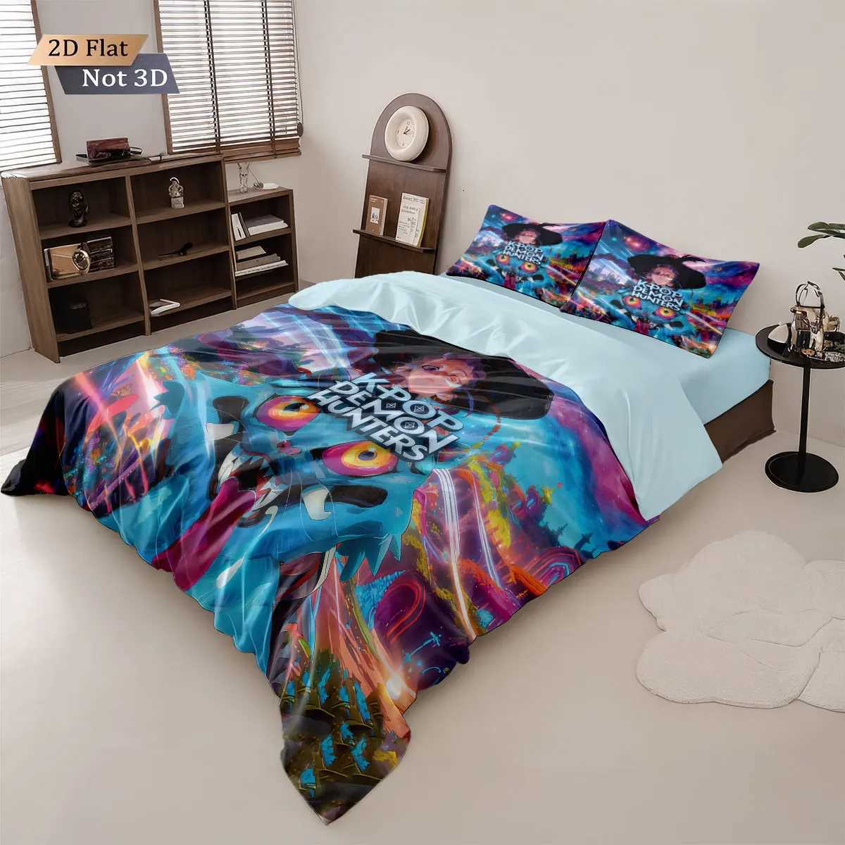 3pcs K-Pop Demon Hunters printed coreless duvet cover set multi size bedroom and dormitory bedding decoration machine washableM251118