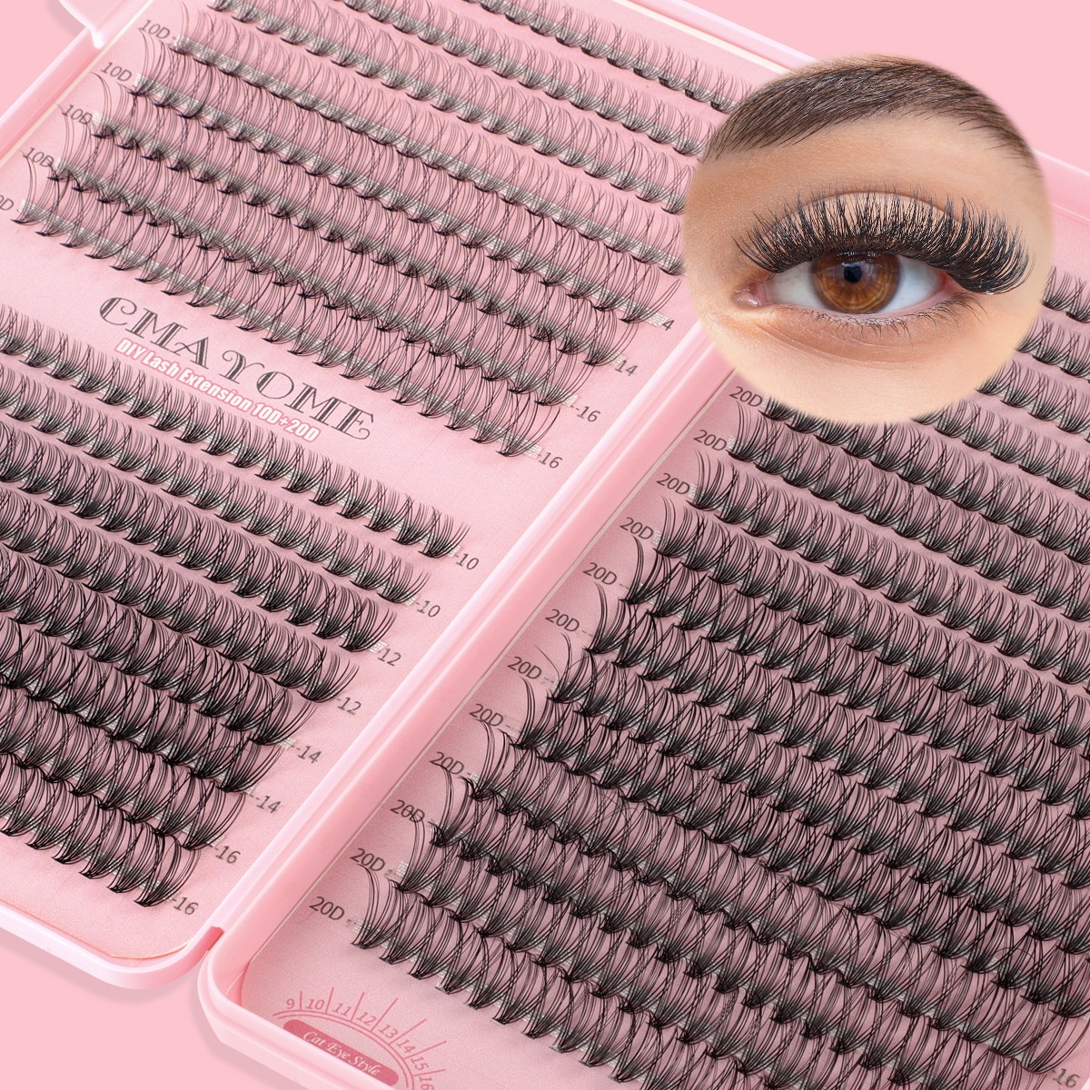 640Pcs DIY Individual Eyelashes Soft Lightweight DIY Cluster Lashes Kit Easy to Wear Handmade Reusable Segmented Eyelash Extensions Grafted Lashes