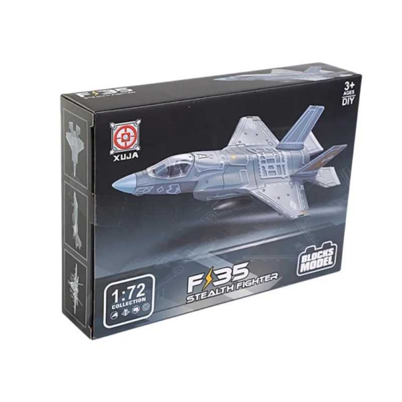 172 Amercia F-35 Stealth Fighter Model Creative Military Series Building Blocks Home Decor Assembled Toys For Boys Xmas Gifts C251118