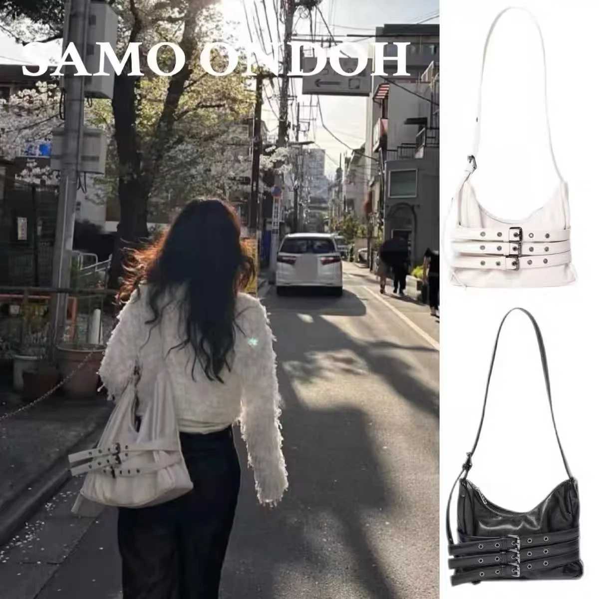 Korean celebrity Samoondoh motorcycle bag SAMO ONDOH bag shoulder strap cross body bag Song Yuqi same model Y250417