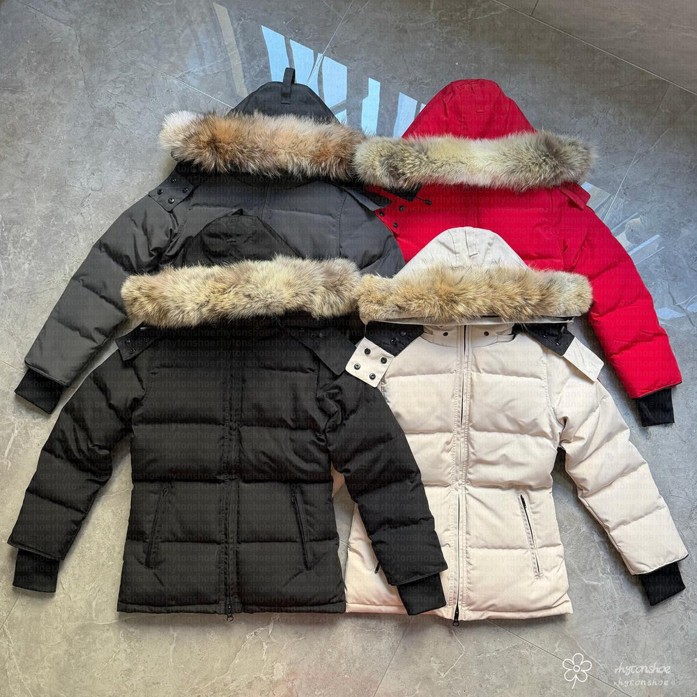 Designers Women Down Jacket canada Long Coat Large Pocket Fur Collar Thermal Top Female goosejackets womens autumn winter Large Clothing Coats Doudoune Femme