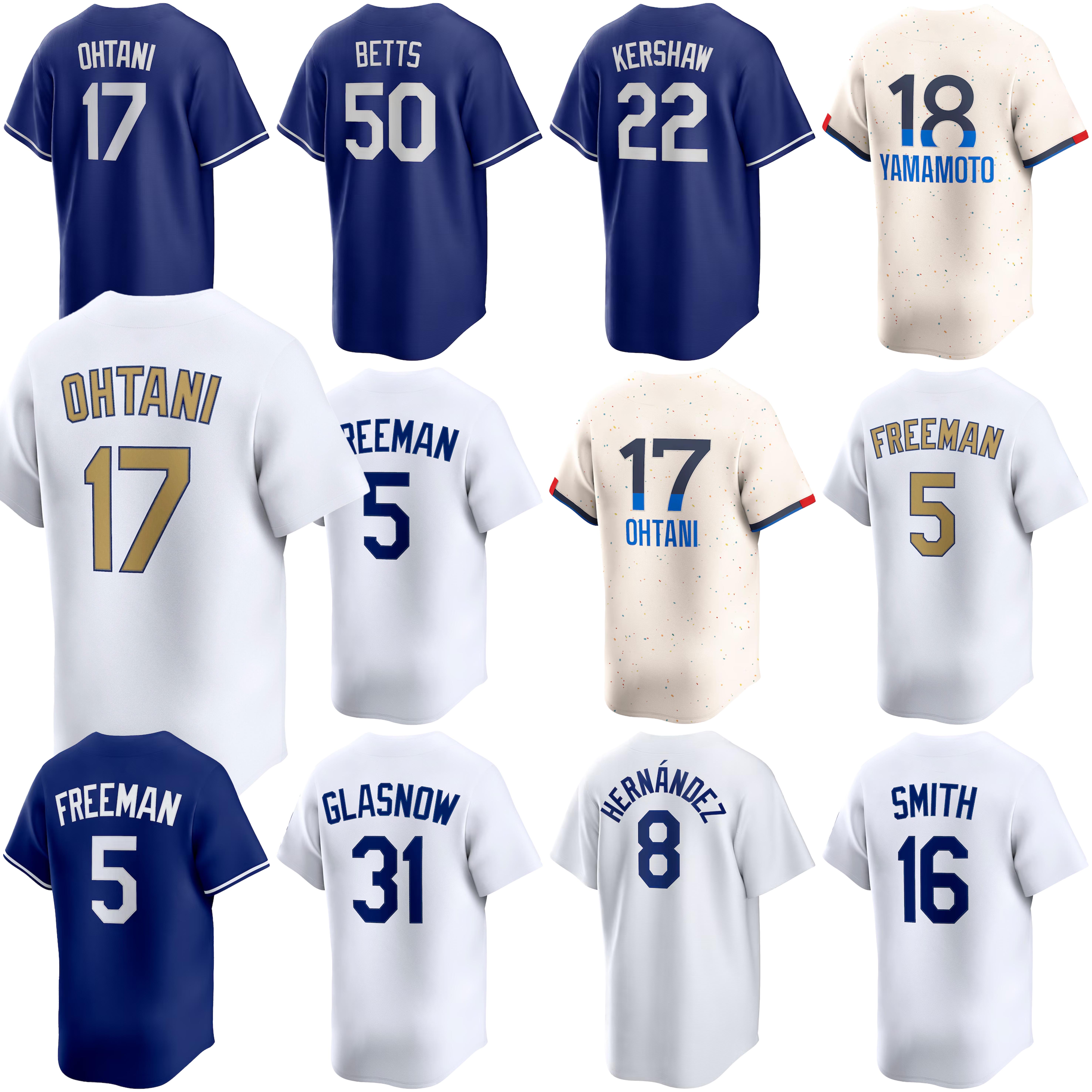Shohei Ohtani, Mookie Betts, Freddie Freeman Dodgers Baseball Jerseys Yoshinobu Yamamoto, Enrique Hernandez, Robinson, May, Men Kid Youth Jersey
