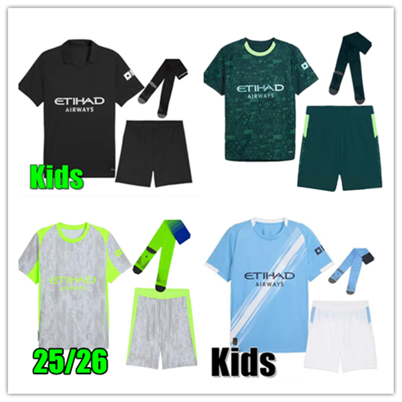 25 26 MANS Soccer Jerseys City HAALAND fans Player version men kids kit 2024 2025 4th GREALISH STERLING MAHREZ DE BRUYNE FODEN RODRIGO football shirt