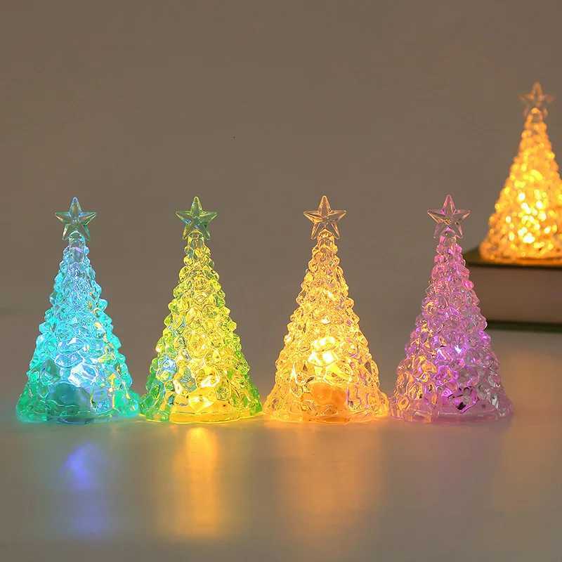 Christmas Night Light Mini Christmas Tree Design Crystal Clear Decor Festive Tabletop Decor M251118