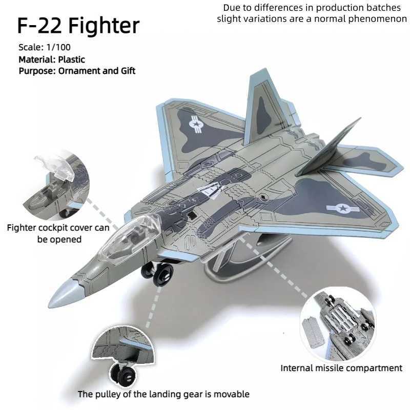 F-22 Fighter 1/100 Scale Assembly Plastic Model airplane including base Home placement collection and decoration Gift C251118