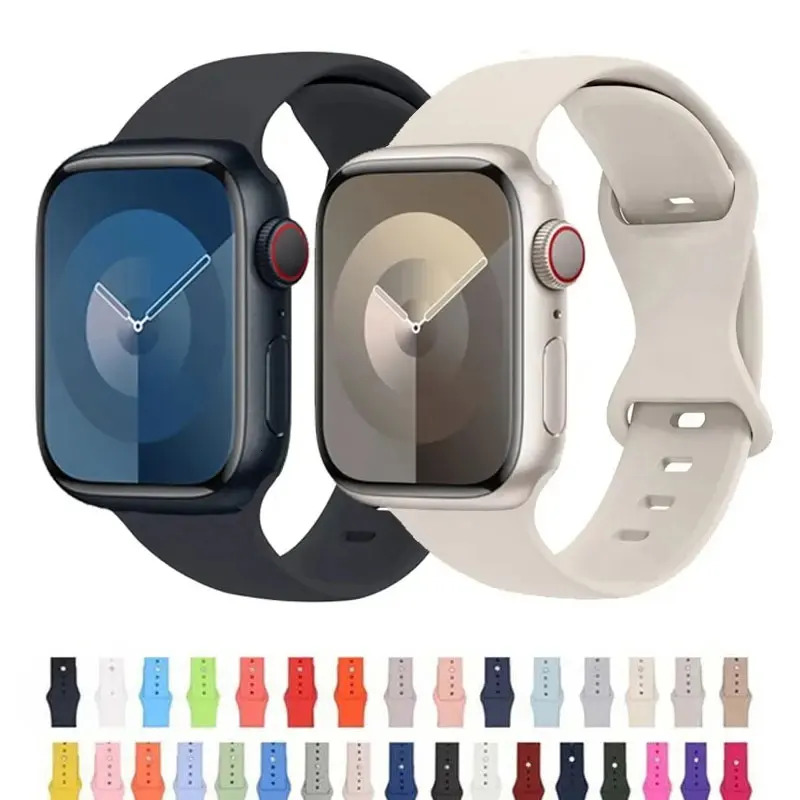 Sport Strap For Apple Watch Band 42 44 45 49mm S-M wristband Silicone bracelet iwatch series 9 7 6 5 4 se 8 ultra 2 49 mm
