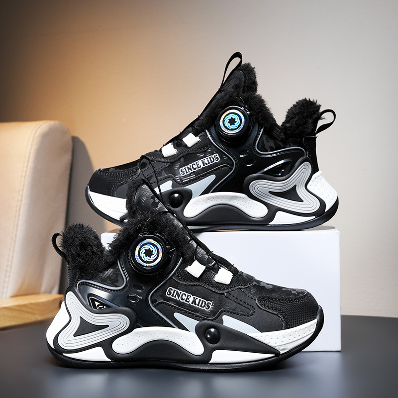 Winter Children's Fashion Sports Shoes Boys Basketball Sneakers Umshop Kids Sport Trainers Shoes Plush Warm Size 28 - 40 U0599