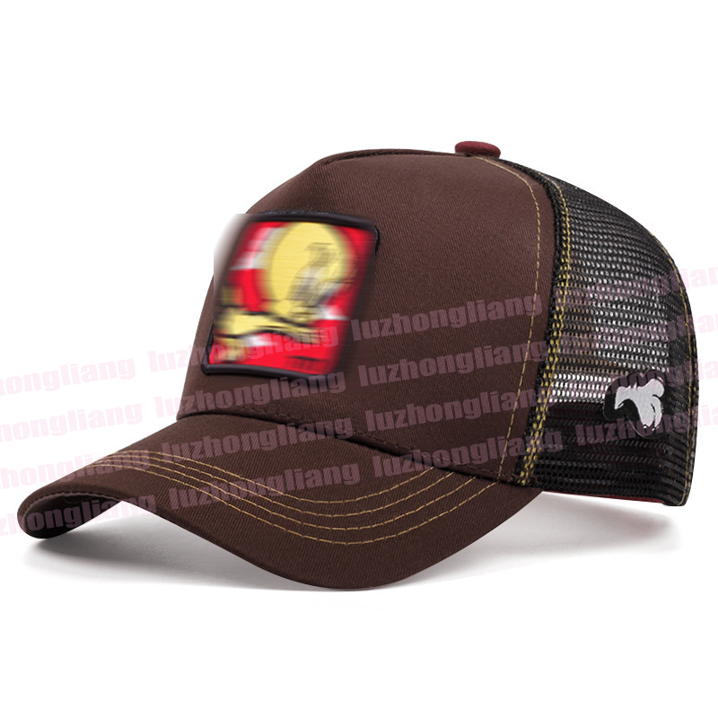 100 Color Foreign Trade Hot-Selling Animal Baseball Cartoon Embroidery Trucker Hat Black Panther Tiger Wol f Mesh Cap Mesh baseball cap