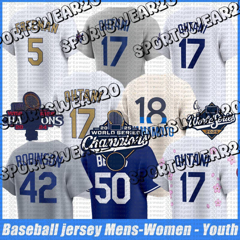 #50 Mookie Betts LA Dodger jersey #17 Shohei Ohtani #5 Freddie Freeman #18 Yoshinobu Yamamoto #31 Tyler Glasnow #13 Max Muncy #7 Blake Snell #25 Tommy Edman Baseball Jerseys