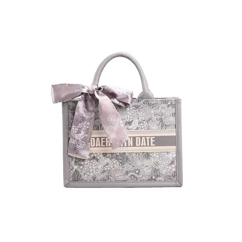 Stylish High-End Ladies' Embroidered Tote Bags - Durable Textured Design with Ample Space