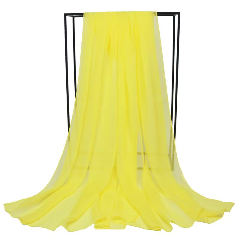 K437 Hot selling solid color silk scarf, solid red scarf, sun protection shawl, figure show training dance silk scarf