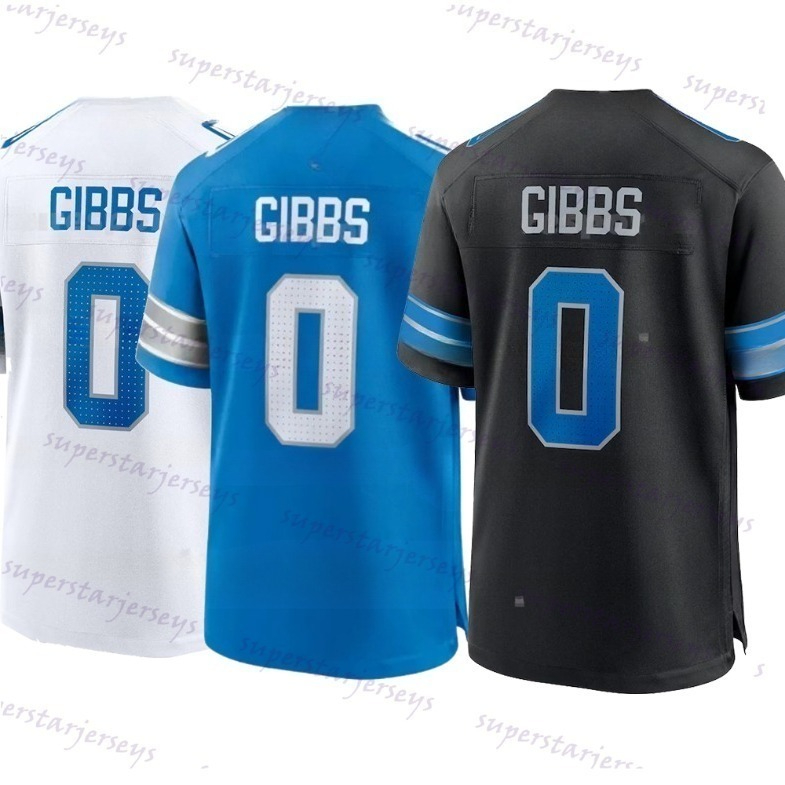 custom 0 Gibbs 2025 Football Jersey 14 Amon-Ra St. Brown Jahmyr Jack Campbell Barry Sanders Jared Goff Jeff Okudah Johnson Ncaaajerseys