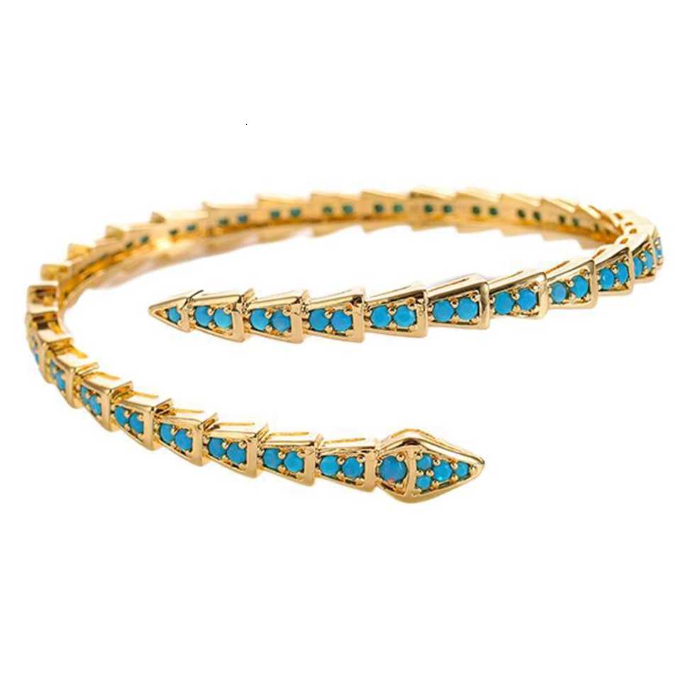 ZAKOL 2025 New Turquoise Snake Bone Bracelet for Women Unique Personalized Party Jewelry Fashion Birthday Gift W251118