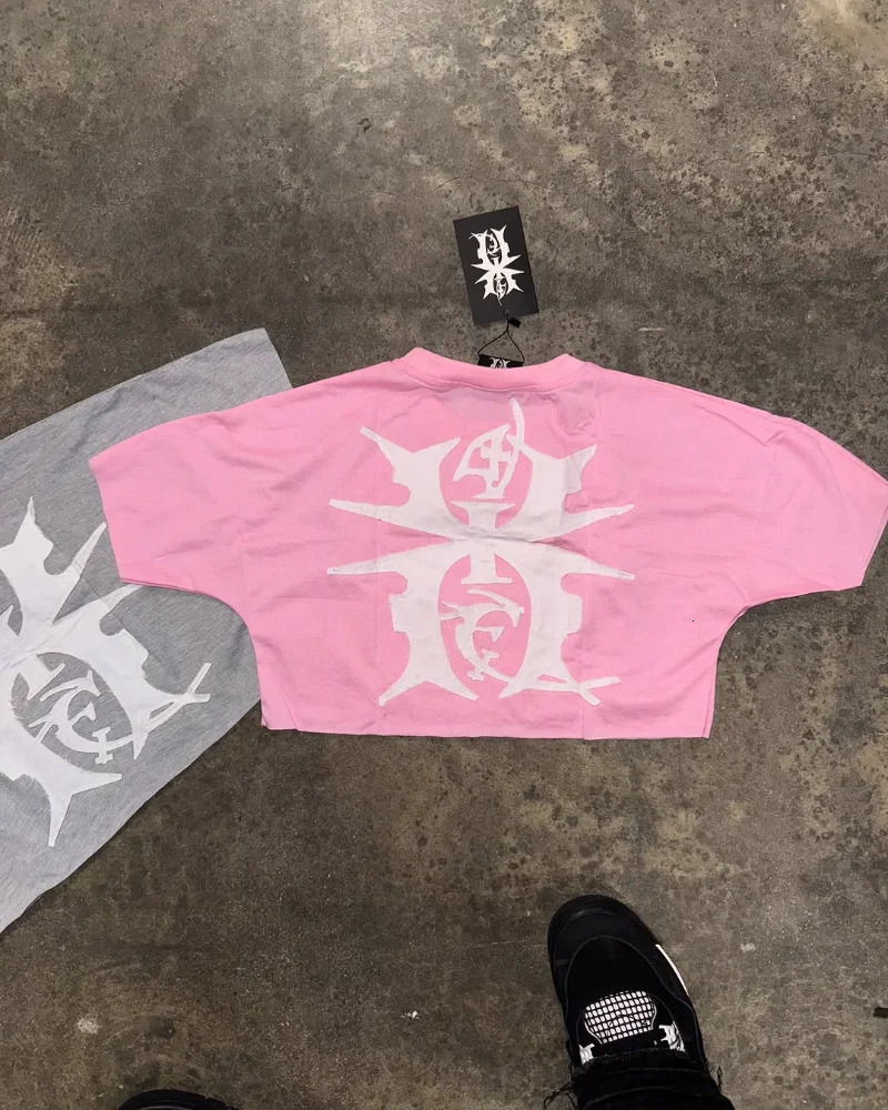 2025 Y2k oversized T-shirt Men letter print top Harajuku retro hip hop short sleeve fashion street wear casual loose shirt 250417