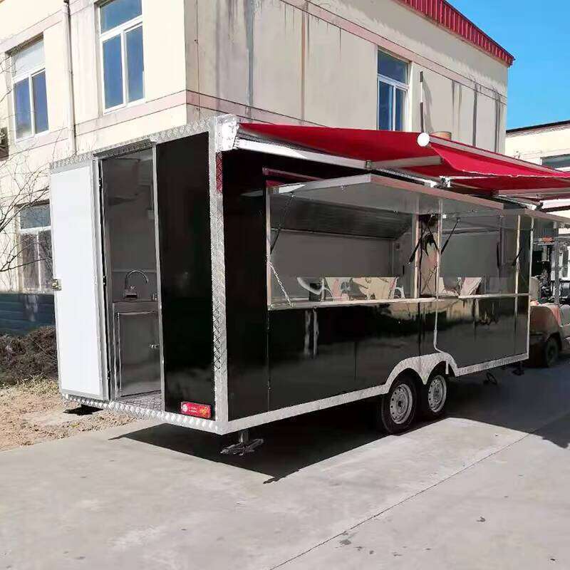 Versatile Mobile Food Trailer with Convertible Serving Window, Optional Side Awning, Adaptable to Various Selling Environments