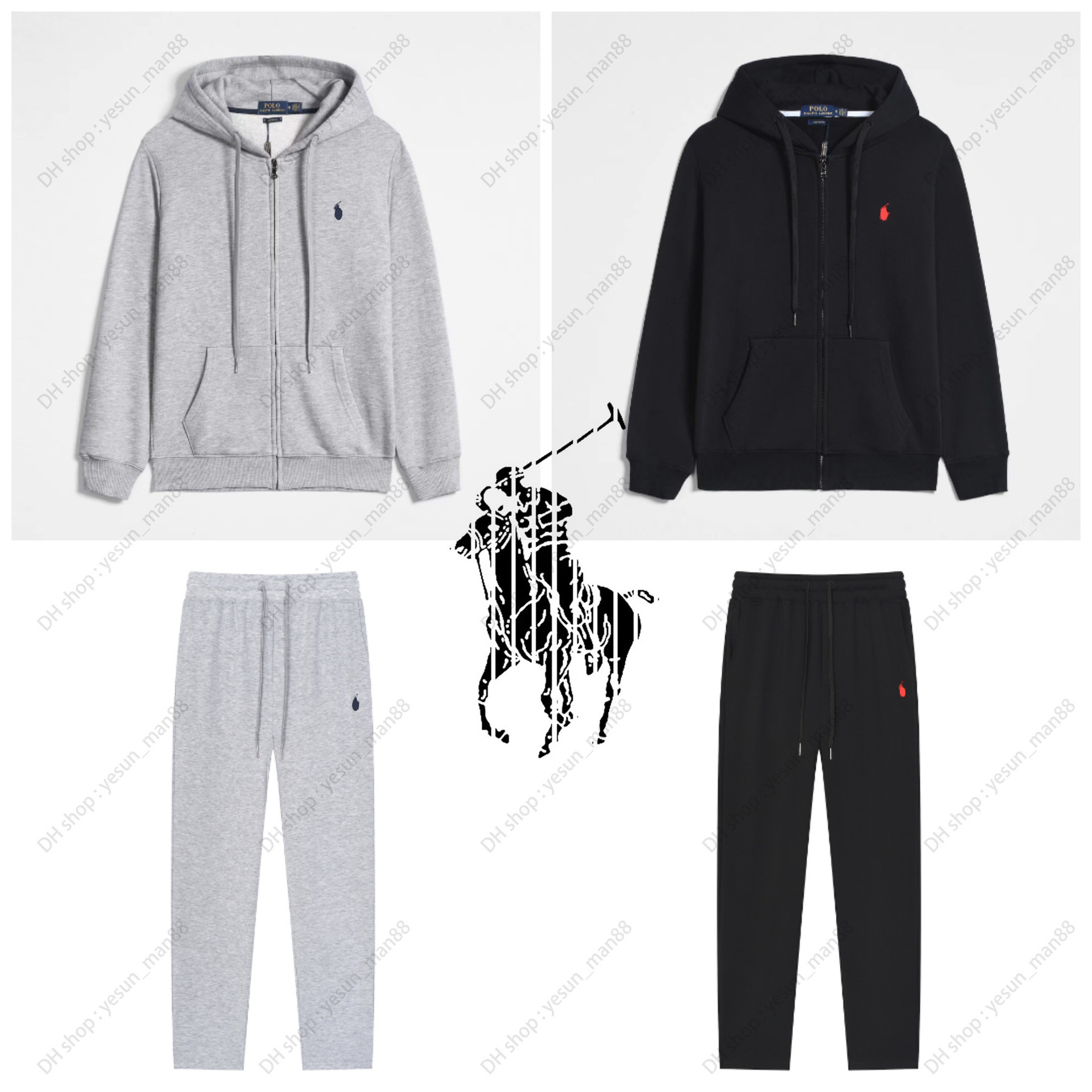 raplhlauren hoodie Small horse sweatshirts Top pants RL Hooded Ralphlies Laurenlies Outerwear mens womens polo tshirt casual suits zipper Streetwear Sports suit