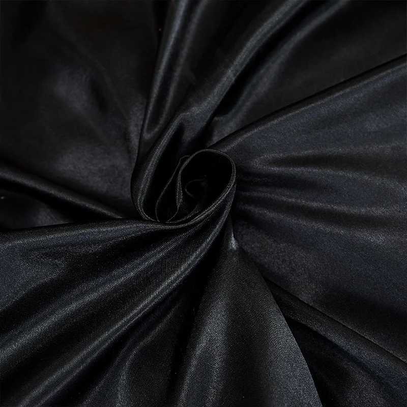 1pc Plain Satin Solid Color Bed Sheets Flat Sheets for Bedroom Bedding Does Not Include caseM251118
