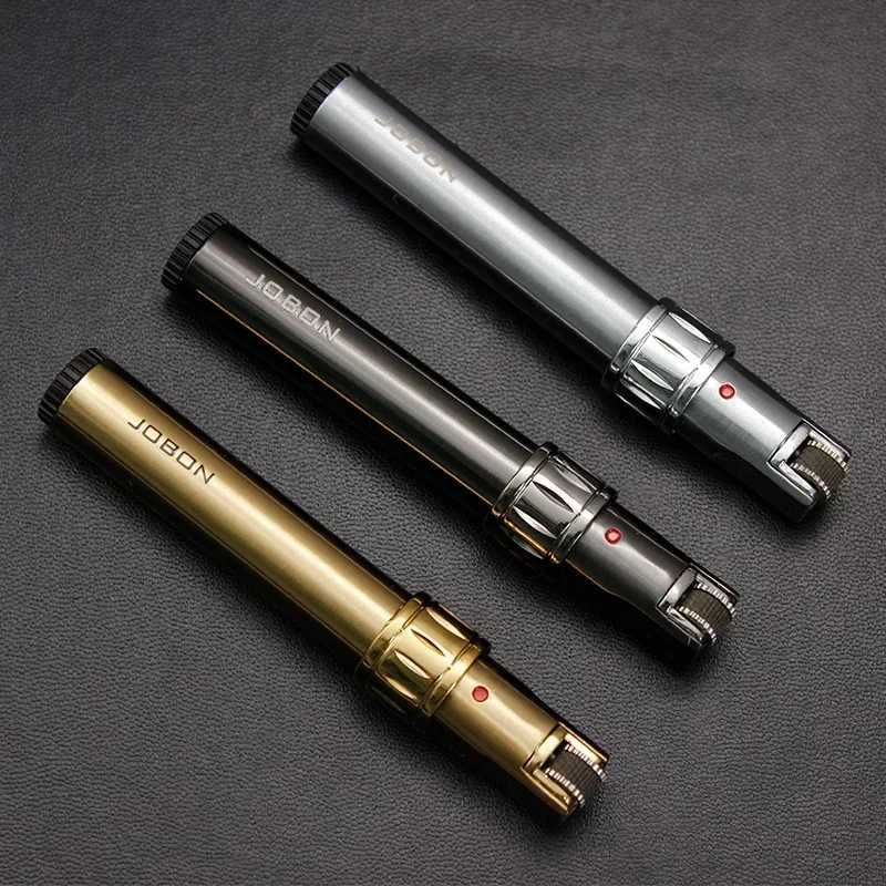 JOBON Metal Ghost Flameless Butane Gas Flashlight Floating Flame Flint Lamp Grinding Wheel Inflatable Lamp Smoking Gift W250418