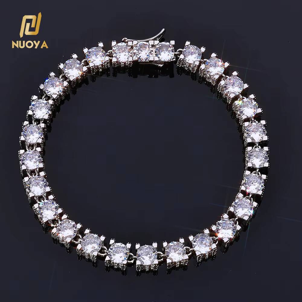 Laboratory cultivation of Moissanite Womens Hip Hop Fine Jewelry Bracelet 6mm Iced Out CZ Tennis Chain Bling Cubic Zirconia Jewelry