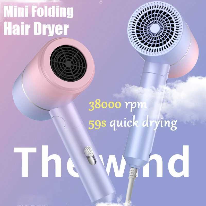 2025 Portable Anion Hair Dryer Quick Dry with Diffuser Blue Light Hair Care Professional Foldable Travel Hair Dryer Blow DryerT251118