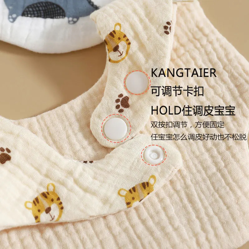 Korean style cotton Goz baby feeding bib summer soft petal print Saliva towel born 250414z