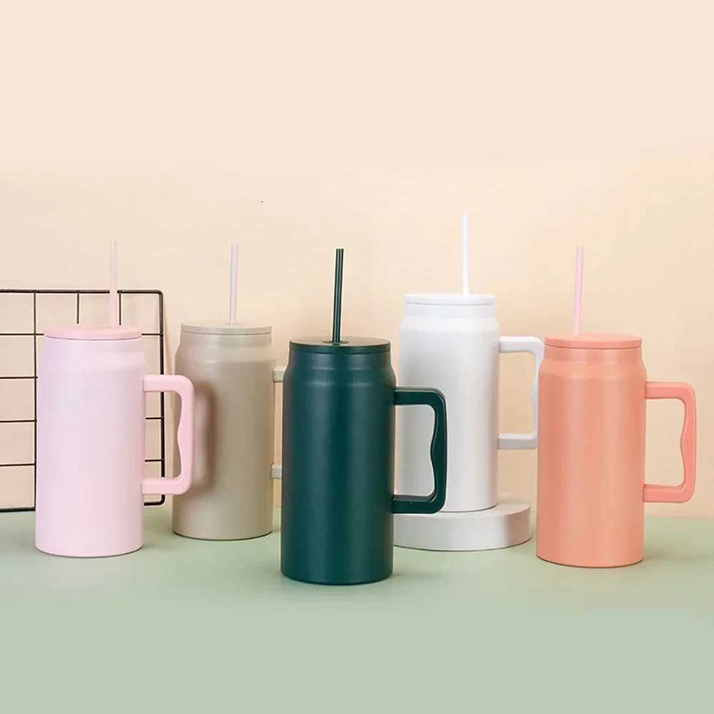 50oz Large Capacity Stainless Steel Travel Coffee Mug Portable Vacuum Insulated Water Cup Thermo Bottle with Handle Straw ForCar Y251120 W260226