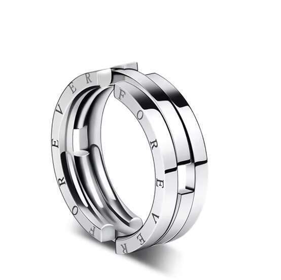 DHCollections Fashion Personality Unique Rotatable Stainless Steel Forever Men Engagement Ring