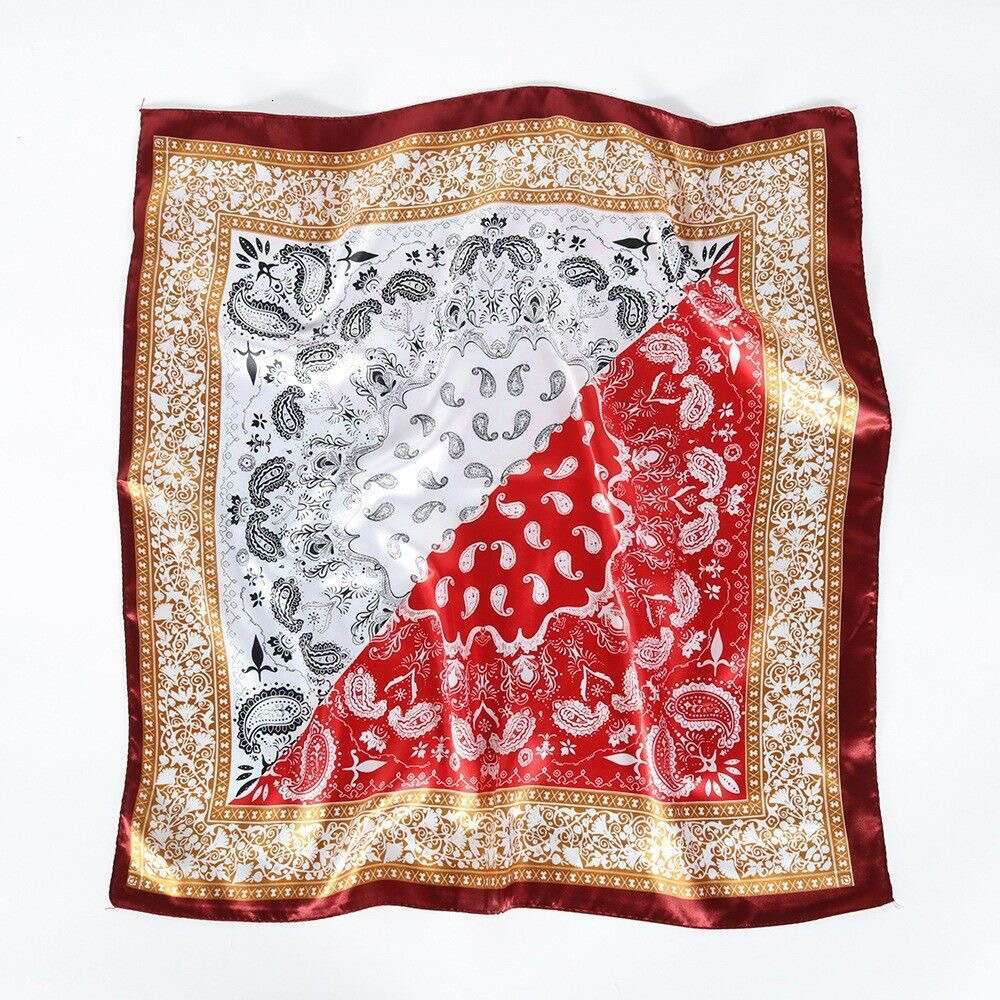 DHcollections 60x60cm Polyester Square Scarf Floral Print Fashion Neckwear for Women Office Elegant Casual Accessory Multiple Colors