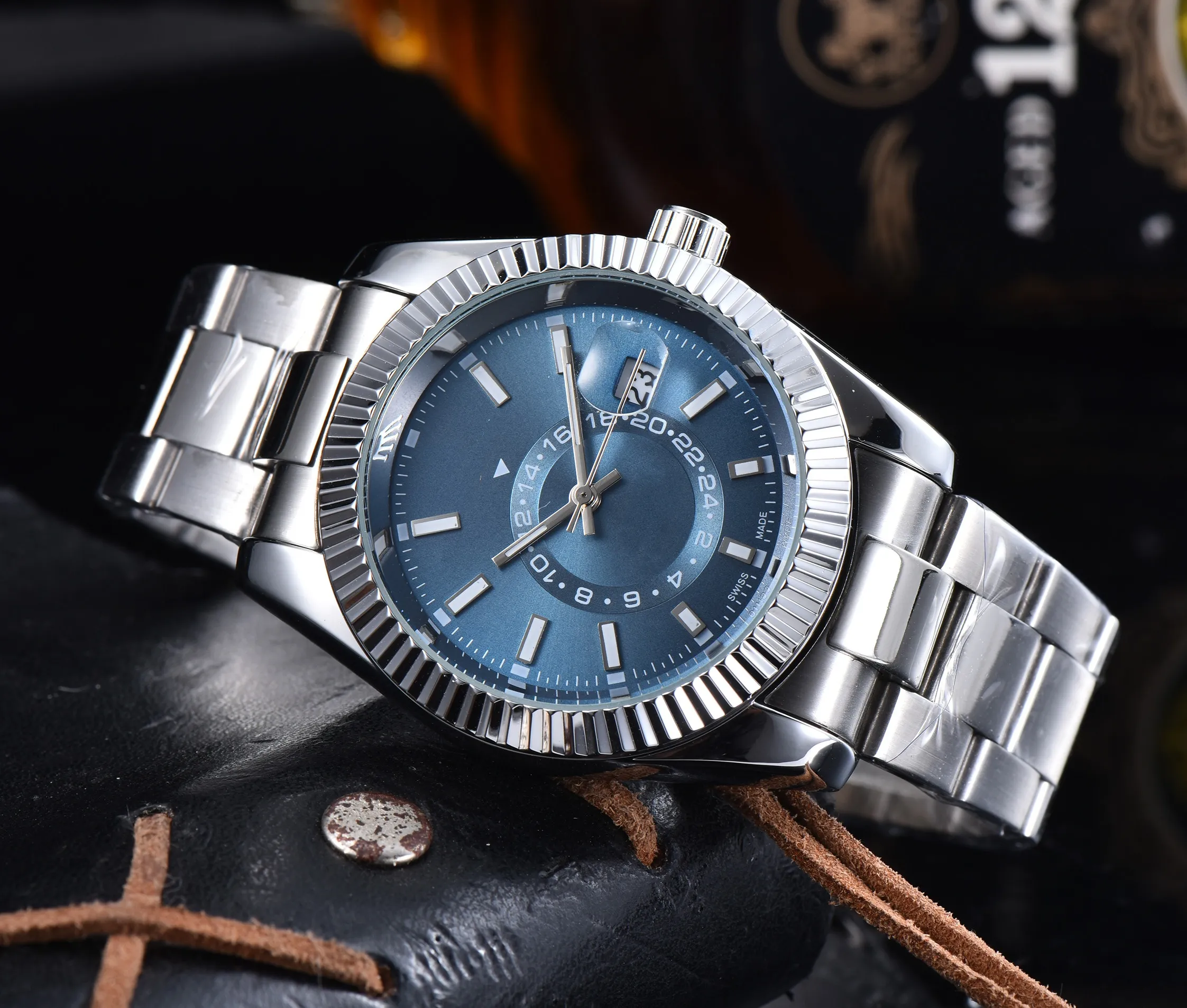 New mens watch designer watches automatic quartz movement waterproof designer Watches Steel belt RO7090