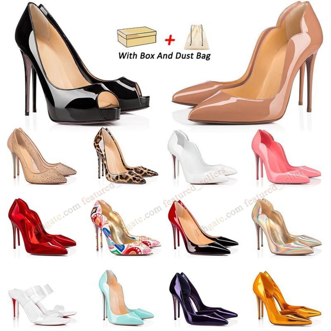 fashion Shoe womens designer sandal Heels Shoe Dress Shoes High Heel 6 8 10 12cm Hot Chick Round Pointed Toes red bottoms Christian Louboutins loubitons GMY7
