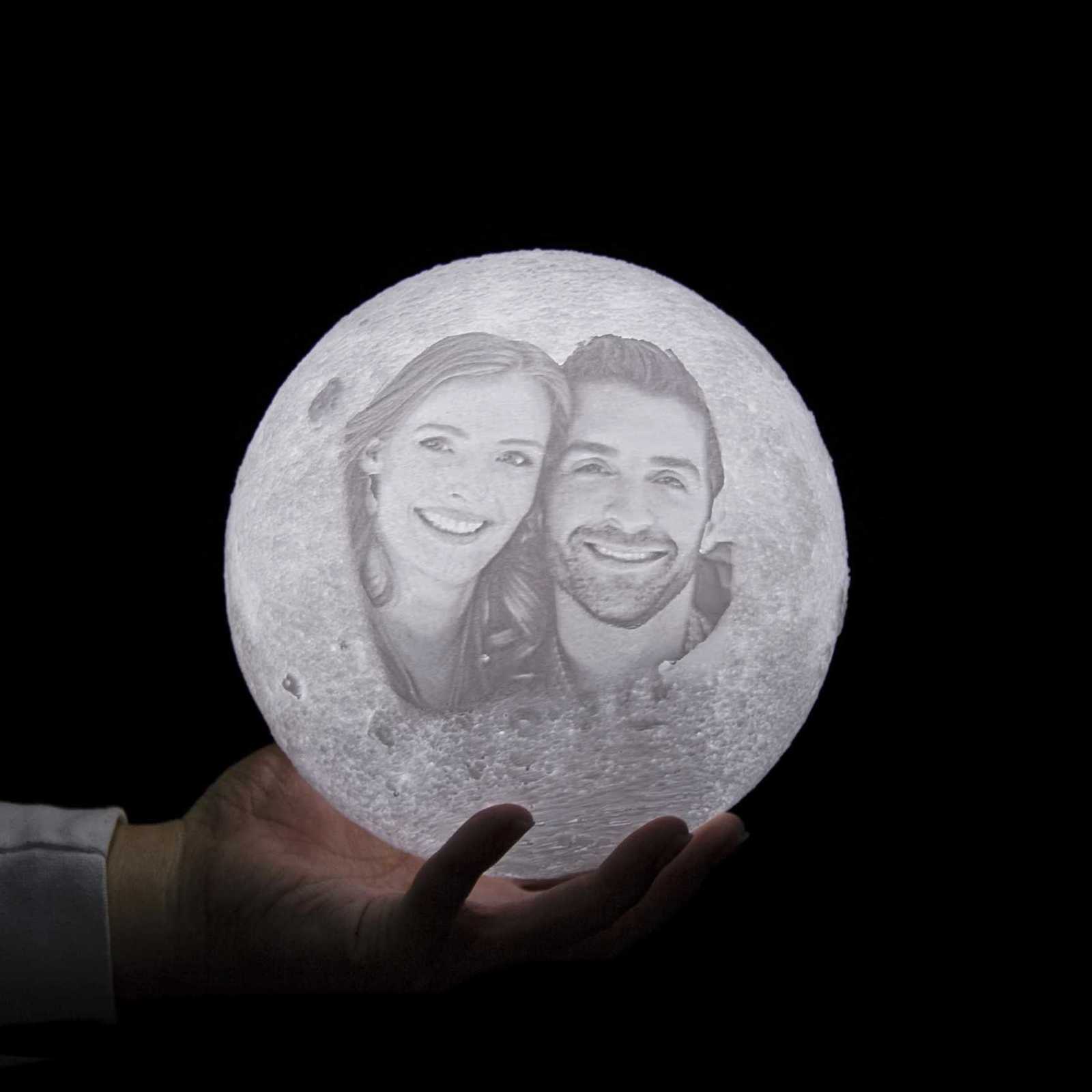 Customized 3D Printing Moon Lamp Personalized Photo Text Night Light USB Rechargeable Gift for Birthday Mothers Valentine Day M251118