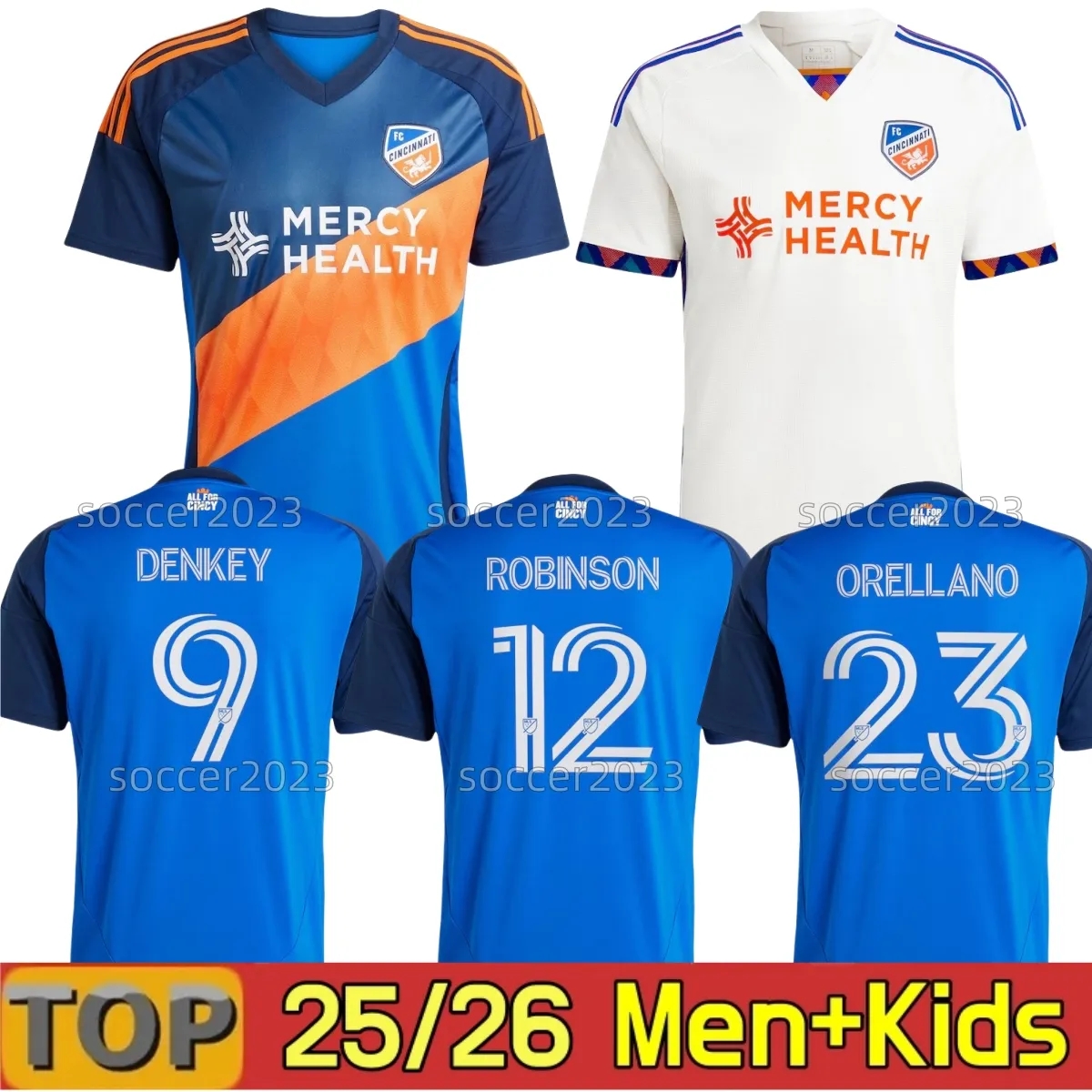 2025 2026 Cincinnaties soccer jerseys FC DENKEY ORELLANO Kids Kit Man Mor League 24/25 Football Shirt Home Blue Away BOUPENDZA ACOSTA ROBINSON MIAZGA BARREAL
