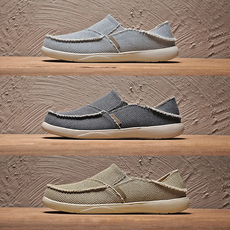 Arrival Spring Summer Comfortable Casual Shoes Lightweigh Mens Canvas Shoes For Men Slip-On Fashion Flat Loafers Shoes 250417