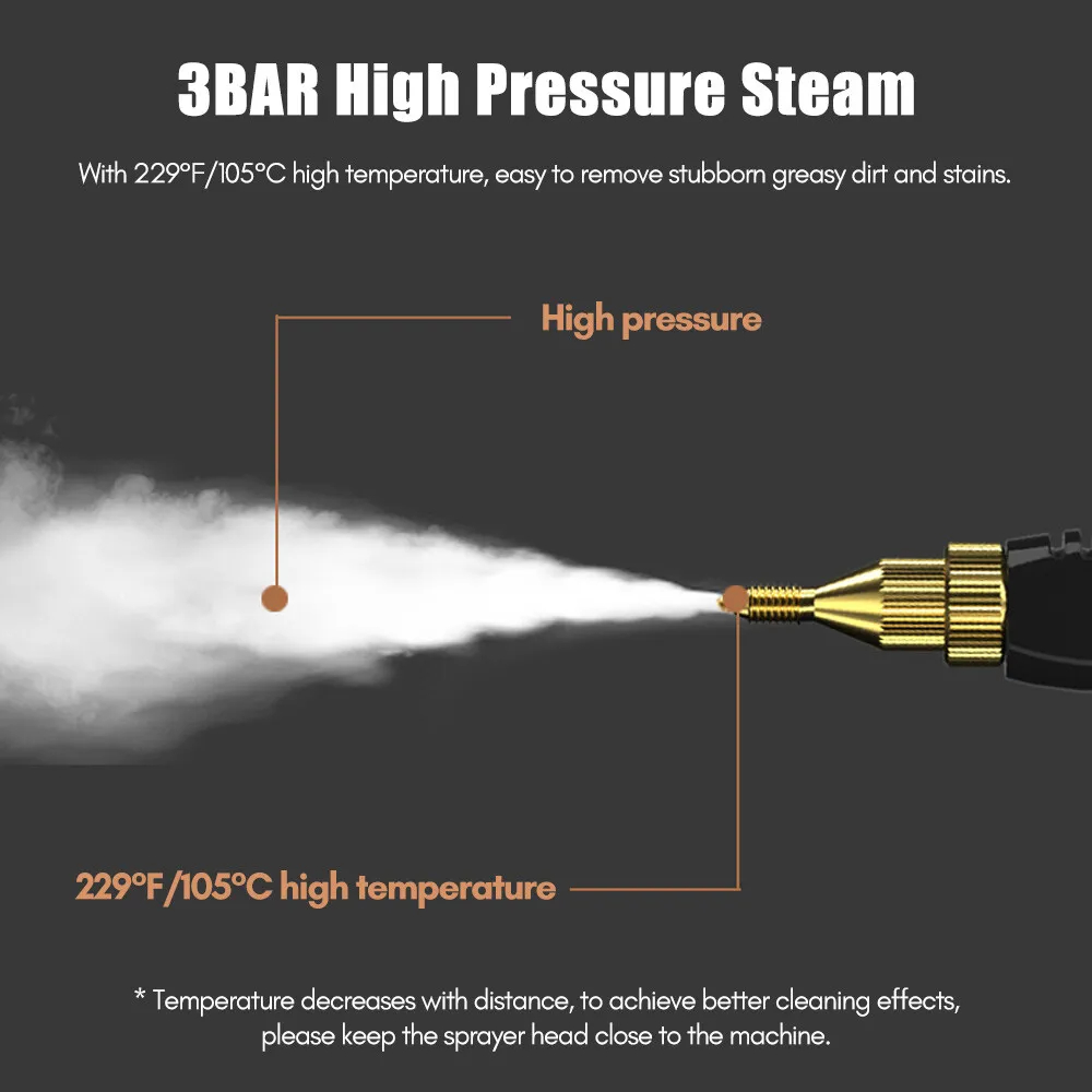 Portable Handheld Pressurized Steam Cleaner - 2500W with High Temperature for Effective Cleaning