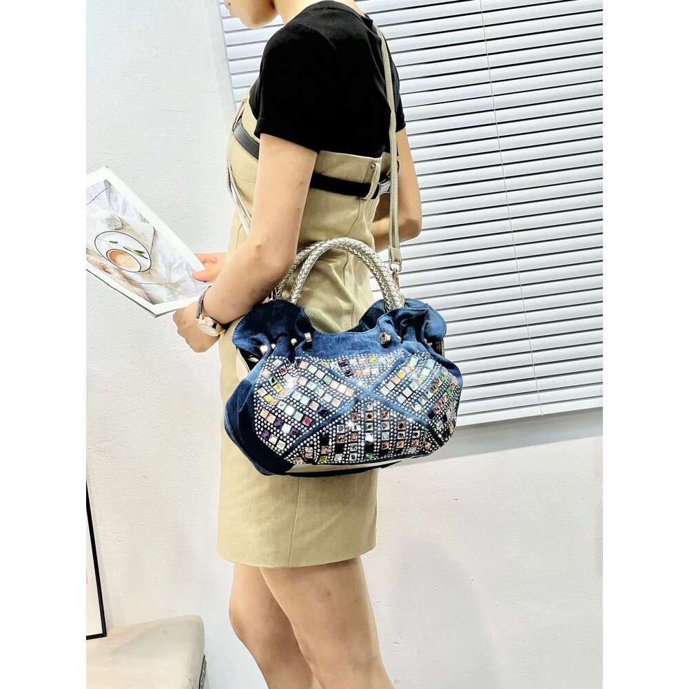 Fashion Vintage Brand Jeans Denim Designer Shoulder Bag Tote Bucket Cross Body Messenger Dias Handbag Purse