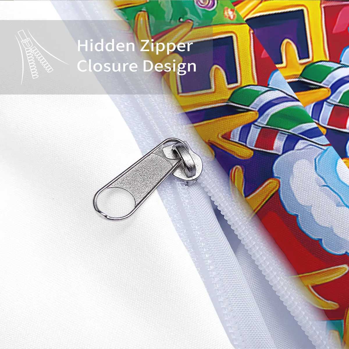 3pcs Santa Claus Print Coreless Bedding Set Soft Comfortable Dormitory Bedroom Holiday Decoration Multiple Size Machine WashableM251118