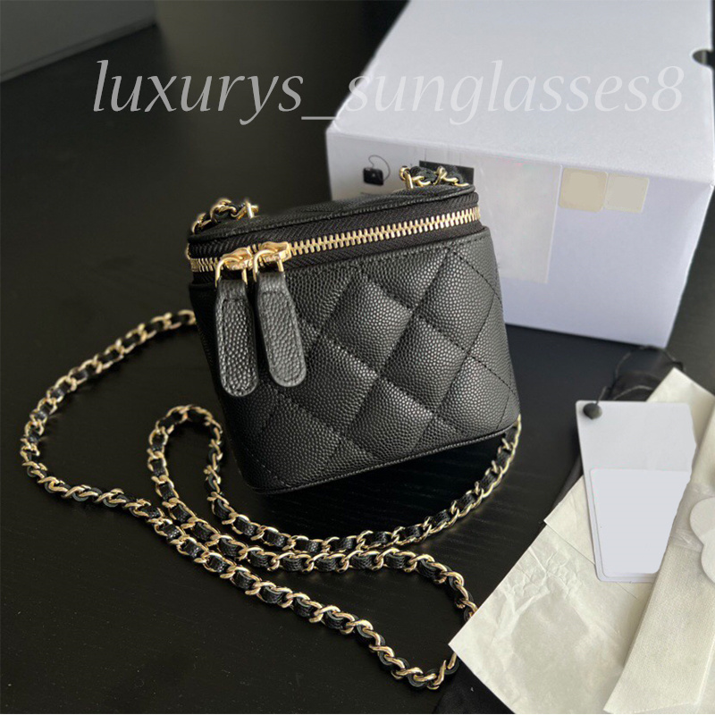 Vanity bag mini Designer bag makeup bag Women Crossbody bag Black Handbag Luxury bag Womens Chain lipstick bag Shoulder Bags Leather Tote Bag Wash Bag Coin Purse