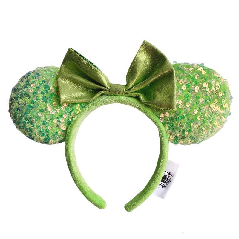Custom Disney Mickey Mouse Ear Headband Amusement Park Hair Hoop Fish Scale Sequin Mesh Party Headwear Girl Toy Birthday