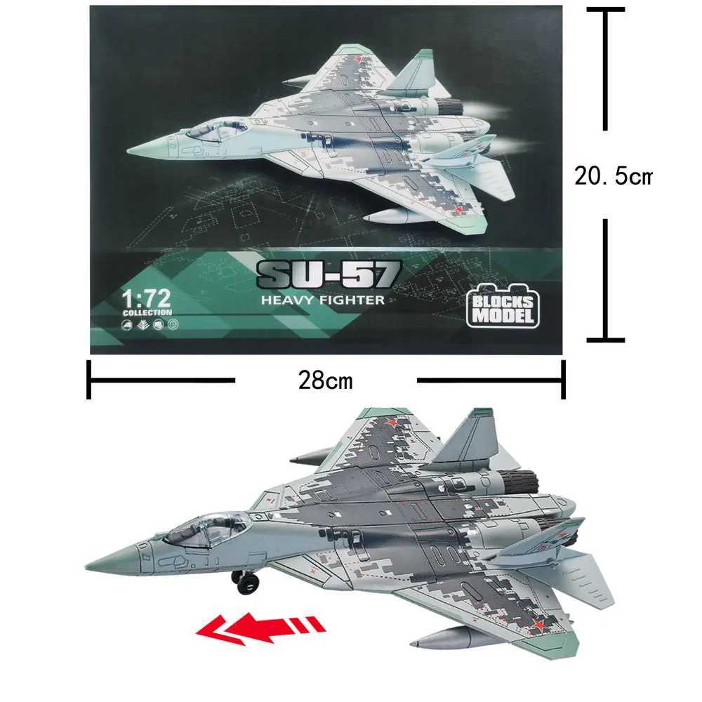 1/100 Scale SU57 Fighter Airplane Model ABS Diecast Aircraft Su-57 Plane Model Toy For Collection Modern Educational Toys build C251118