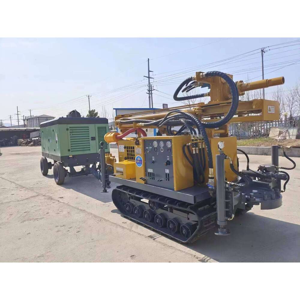 500m Depth Crawler Pneumatic Water Well Drilling Rig With Air Compressor for Trailer Mounted Bore Hole Machines