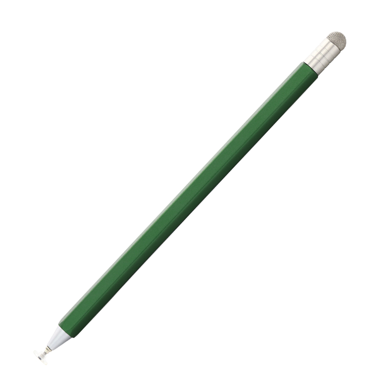 Dual-Tip Rotary Fabric & disk Metal Stylus Pen - Personalized Logo, Hexagon Holder for Students and School mobile phone tables