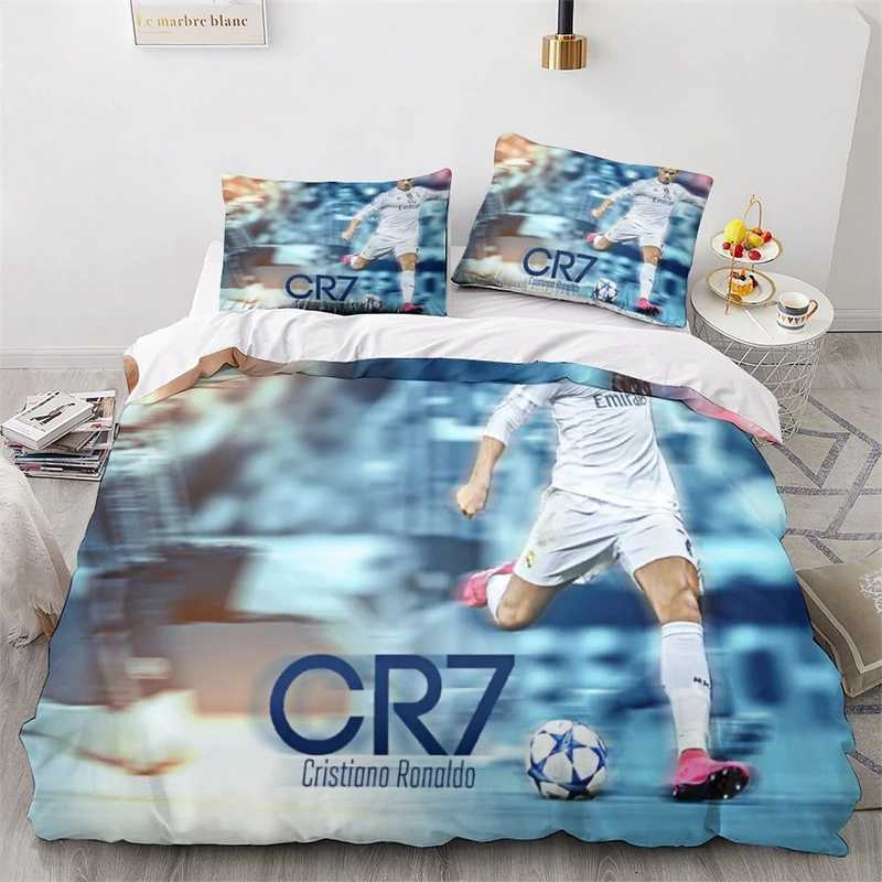 Duvet Cover Ronaldo 3D Kids Boys Girls Duvet Cover Soft Bedspread 2/3 Piece Set With Zipper Closure Soft Microfiber King SizeM251118