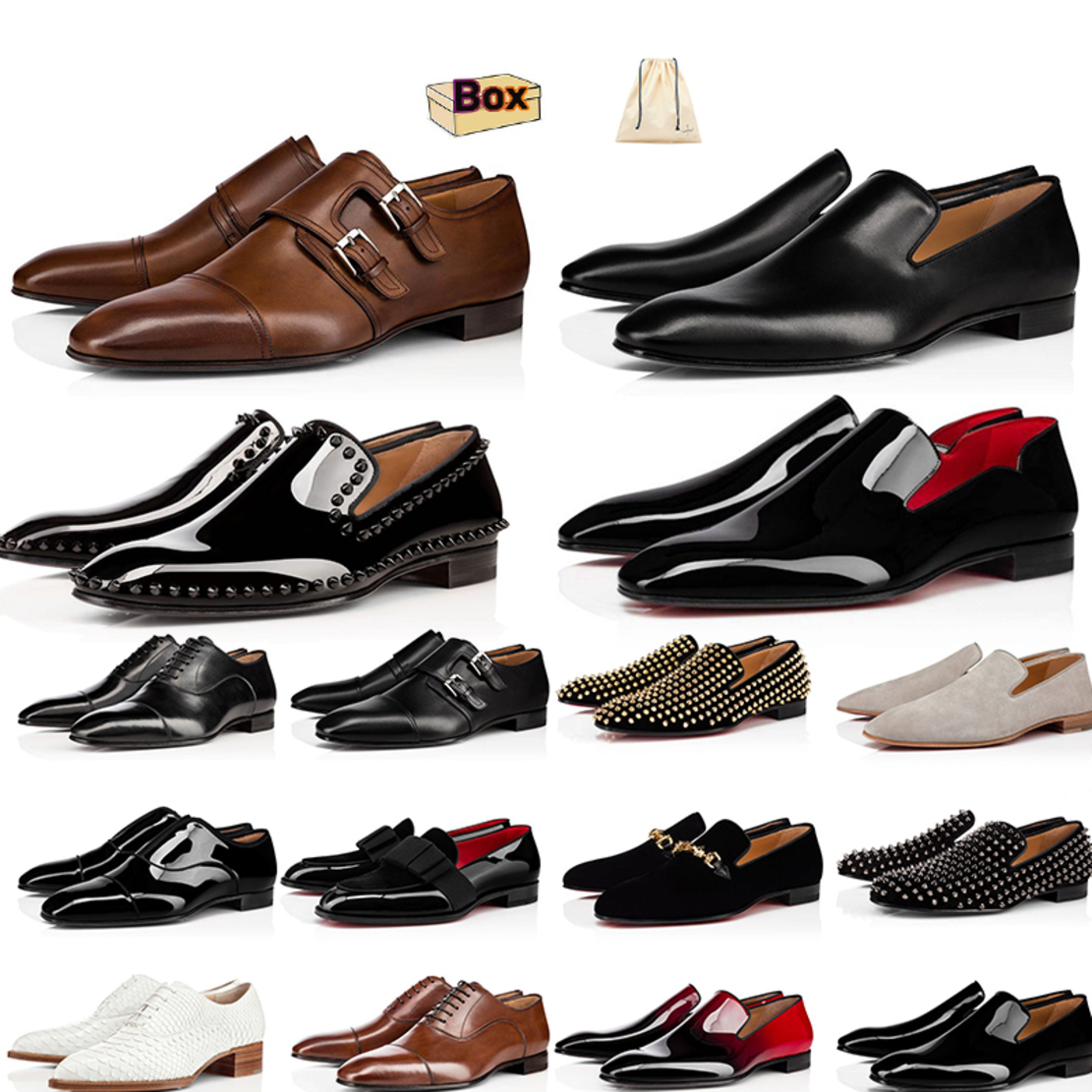 designer Dress Shoes Platform Men trainers Black White Brown Nude Split casual patent leather Mens sneake red bottoms Christian Louboutins loubitons VULX