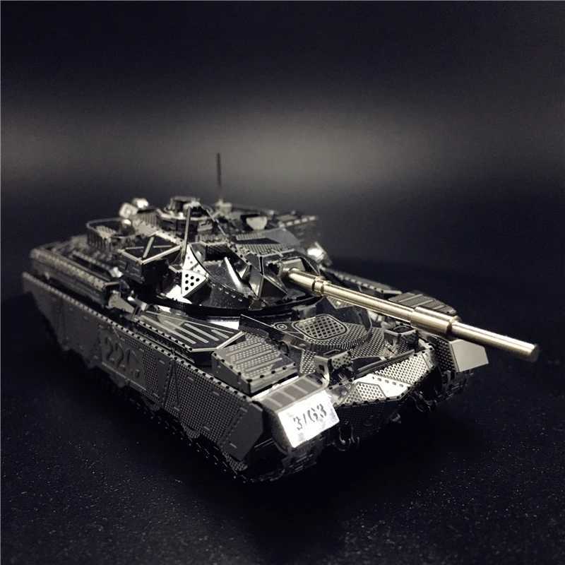IRONSTAR Sliver Stainless 3D Metal model kit JS-2 tank Chieftain MK50 Tank Assembly Model DIY Laser Cut Model Toys for Adult C251118